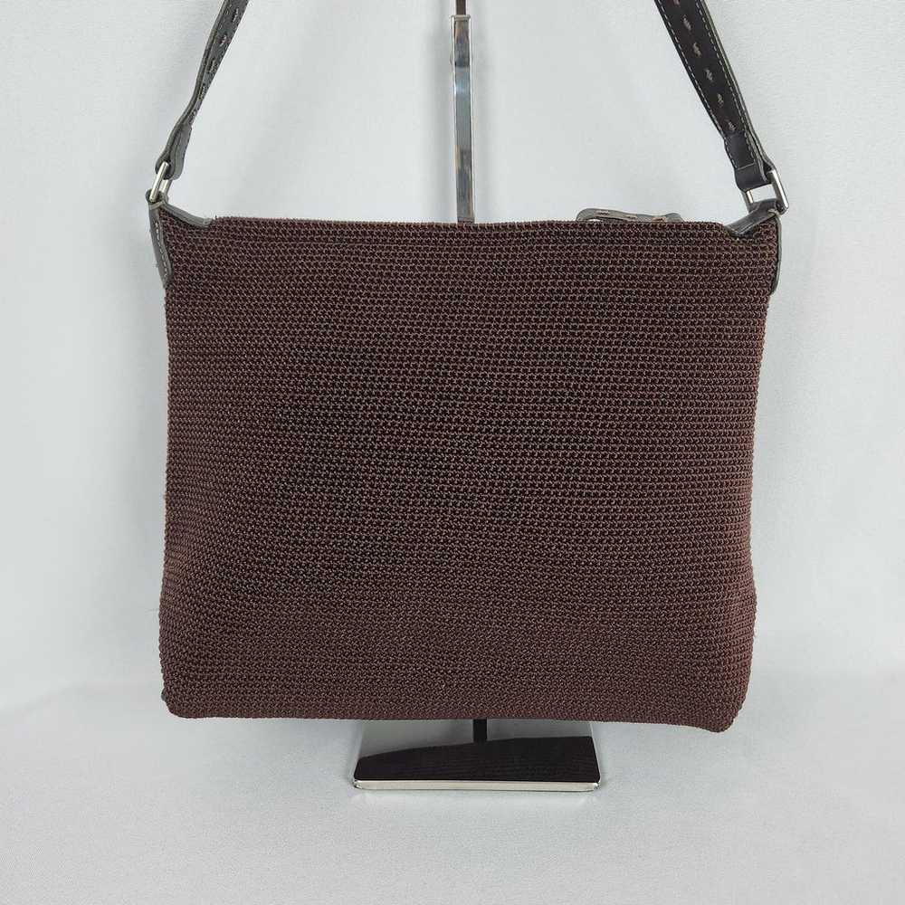The Sak Crochet Shoulder Bag Stitched Strap Brown… - image 3