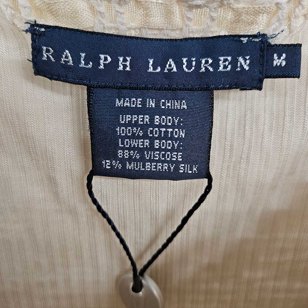 Ralph Lauren Crochet Tan V Neck Tank Top - image 4