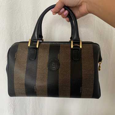 FENDI Vintage Pequin Boston Bag