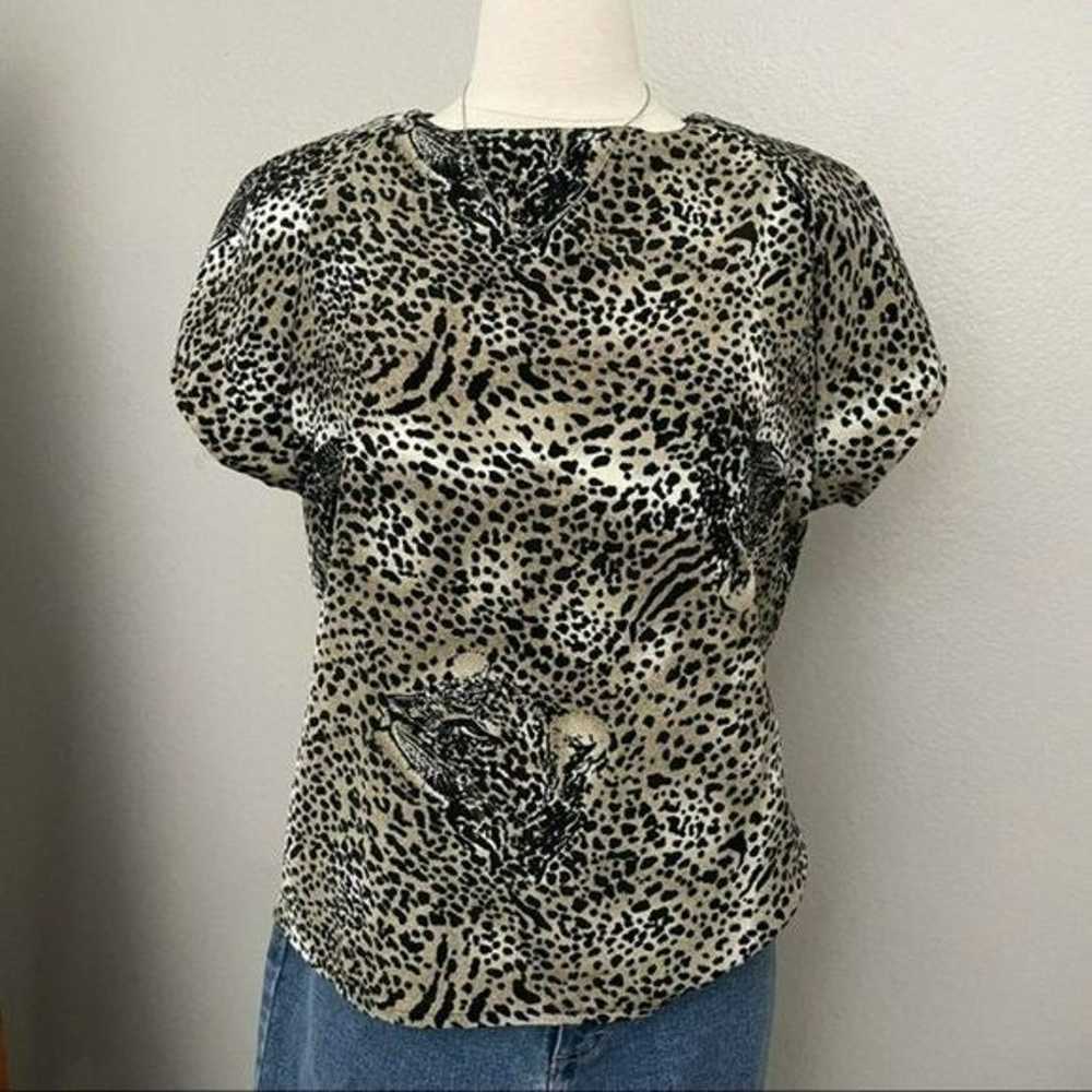 Vintage Cheetah Print Short Sleeve Top - image 4
