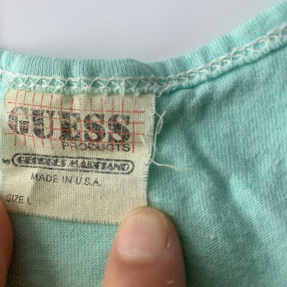 Men’s mint green vintage Guess tank top large - image 3