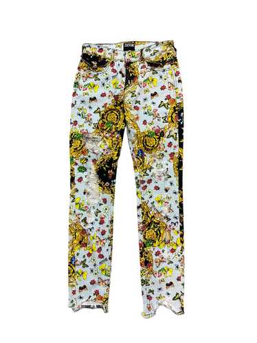 2010s Versace Ladybug Baroque Print Skinny Jeans s
