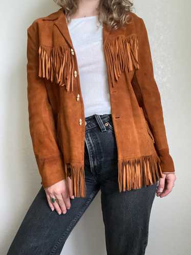 1960s 1970s Sylvia Leather Fringe Jacket