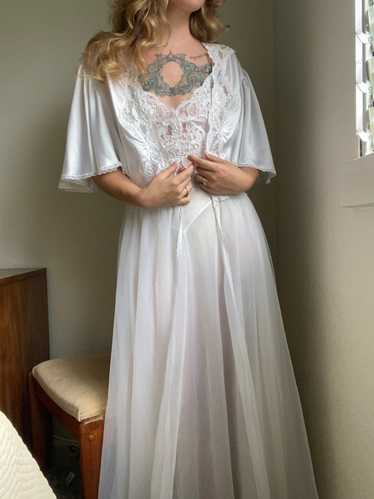 1980s Val Mode Lingerie Bridal Peignoir Set Nightg