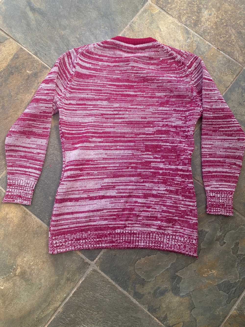 1970s Red Space Dye Acrylic Sweater - image 11