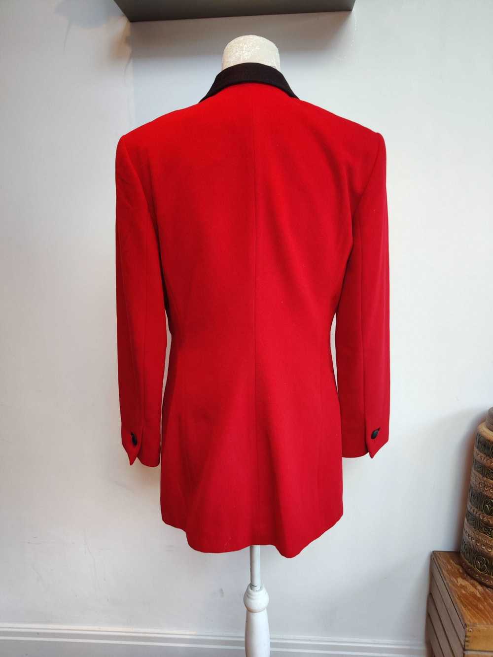 80s red and black Louis Feraud jacket. Size 12. - image 4