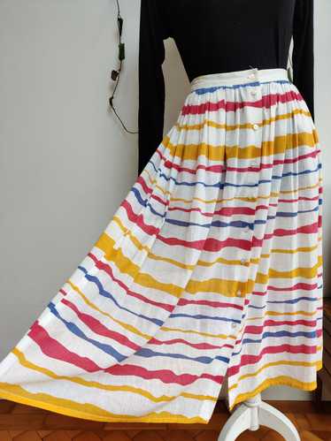 White rainbow stripe vintage jaeger skirt size 8. - image 1
