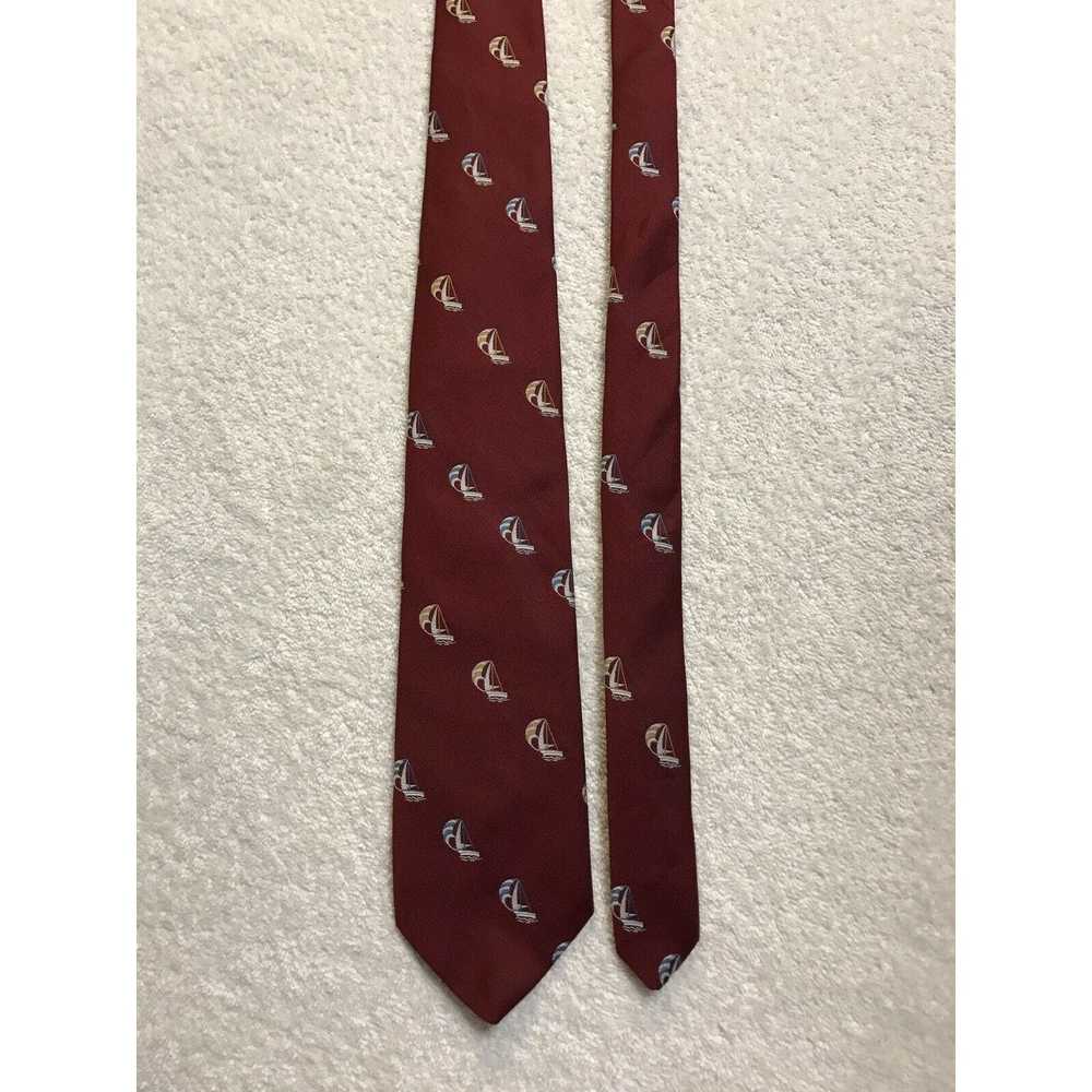 Shermans Red Sailboats Vintage Novelty Tie Neckti… - image 2