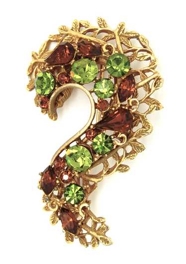 BSK Root Beer & Peridot Question Mark Filigree Vi… - image 1