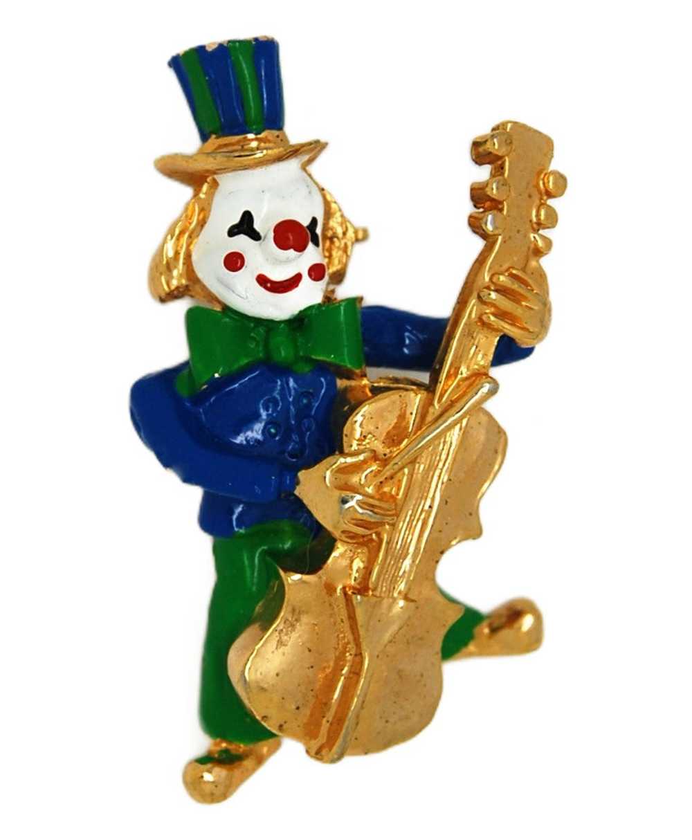 KJL Brightly Enameled Clown Musician Vintage Figu… - image 1