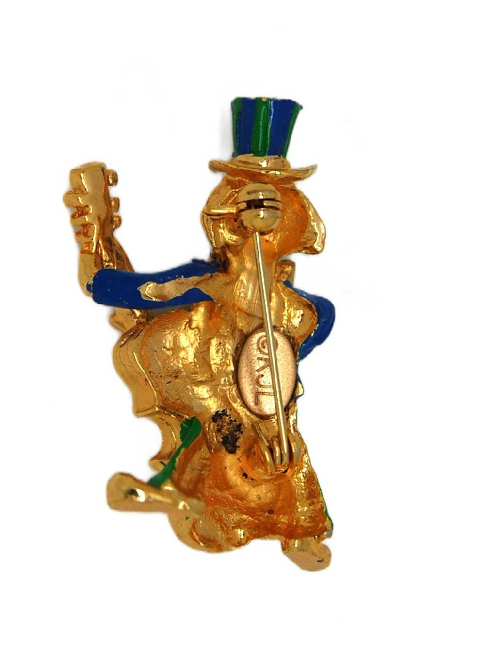 KJL Brightly Enameled Clown Musician Vintage Figu… - image 2