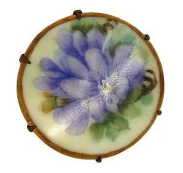 Victorian Hand Painted Violets Collar Antique Cir… - image 1