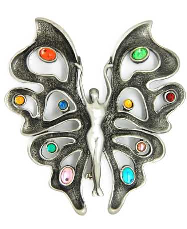 JJ Butterfly Female Abstract Form Dark Silver Ton… - image 1