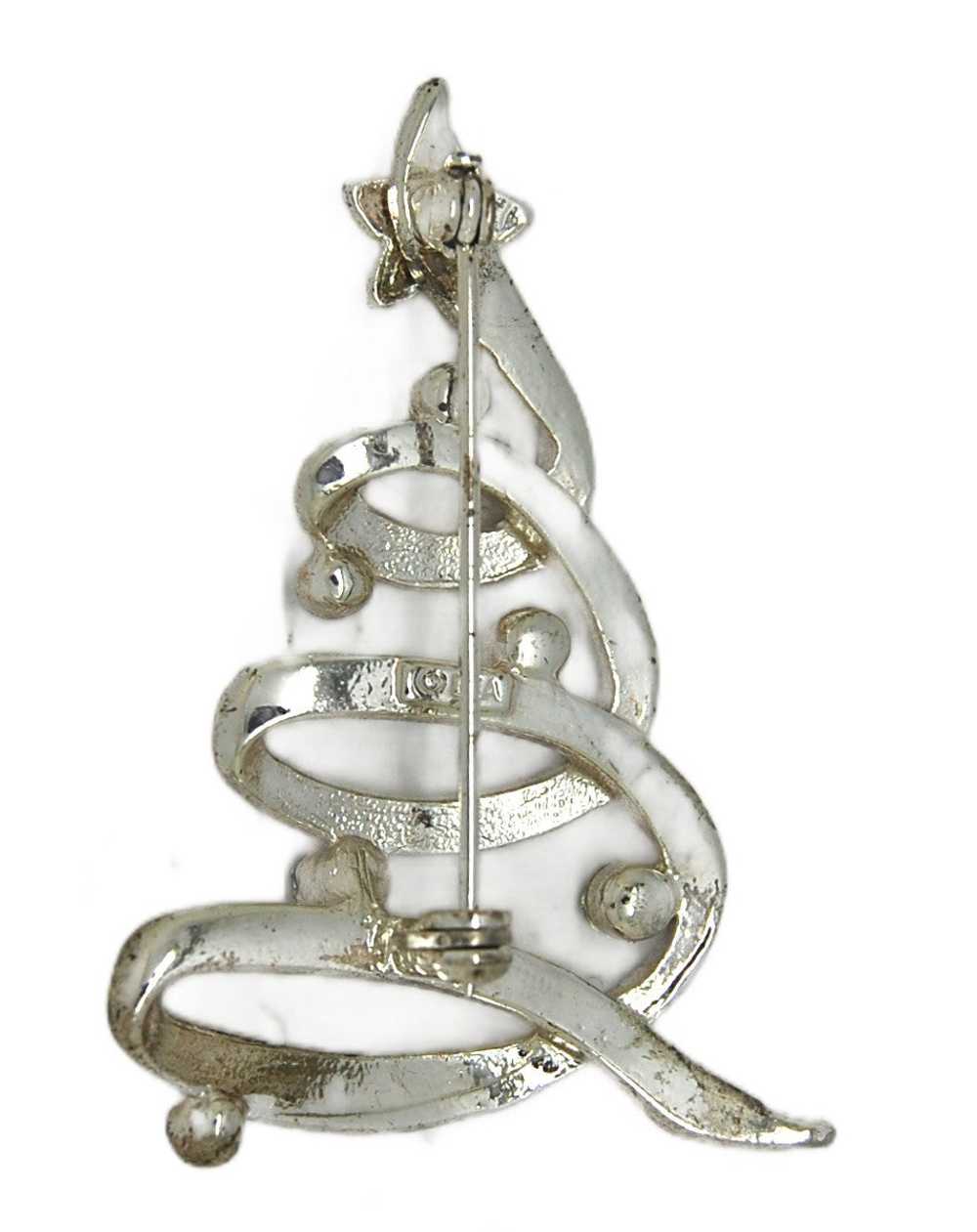 LIA Silver Tone Swirling Ribbon Christmas Tree Vi… - image 2