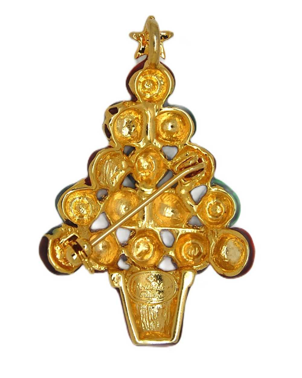 Radko Christmas Tree Enamel & Rhinestone Ornament… - image 2