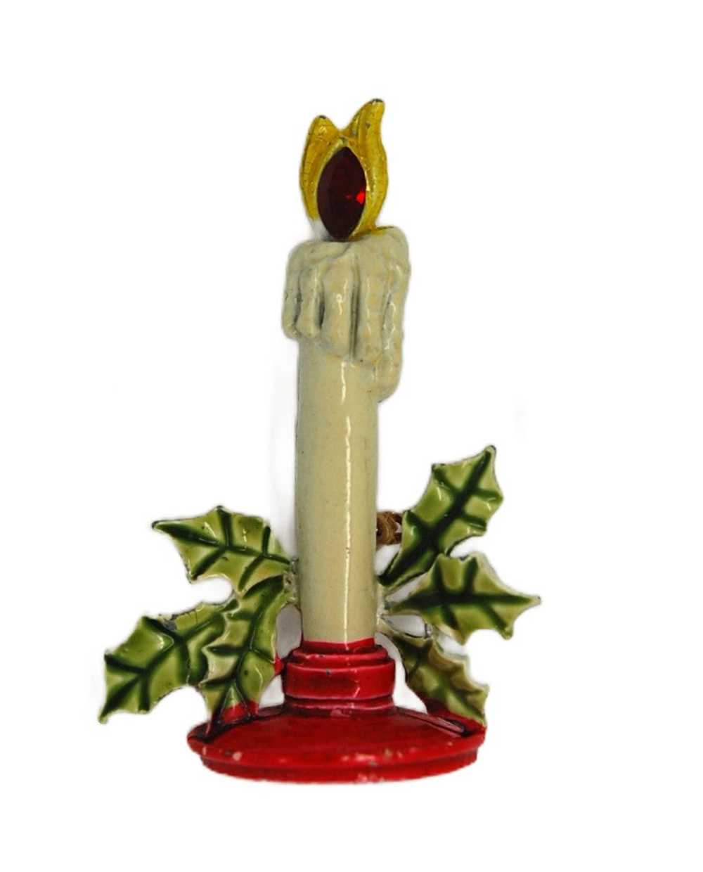 Coro Christmas Holly Candle Vintage Costume Figur… - image 1