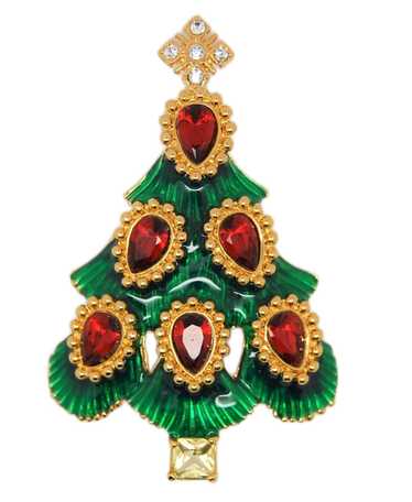 Monet Christmas Tree Emerald & Ruby Vintage Figura
