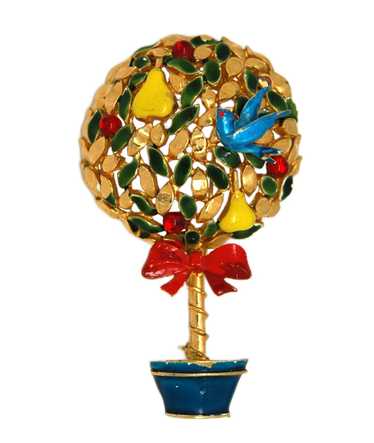 Cadoro Christmas Partridge Pear Topiary Vintage F… - image 1