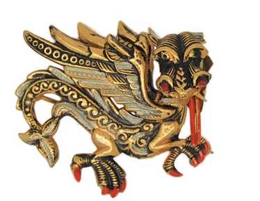 Damascene Spain Flame Breathing Dragon Vintage Fi… - image 1