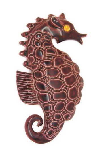 UltraCraft Brown Enamel Seahorse Vintage Figural C