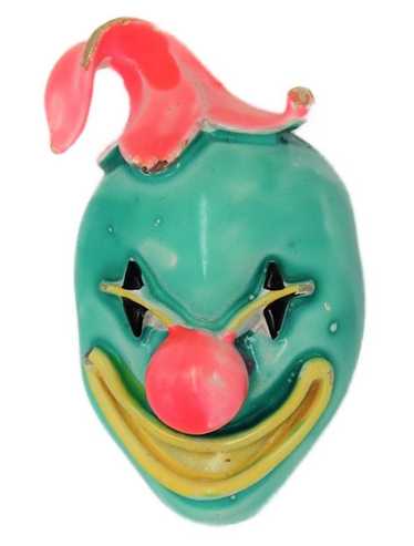 Lisner Enamel Clown Jester Vintage Figural Pin Bro
