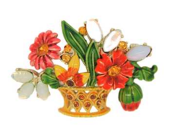 Corocraft Gorgeous Floral Basket Vintage Figural … - image 1