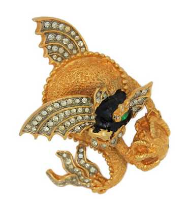 Carnegie Coiled Winged Dragon Treasure Vintage Fig