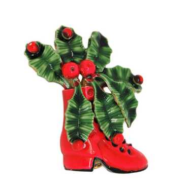 Original Robert Christmas Victorian Holly Boot Vi… - image 1