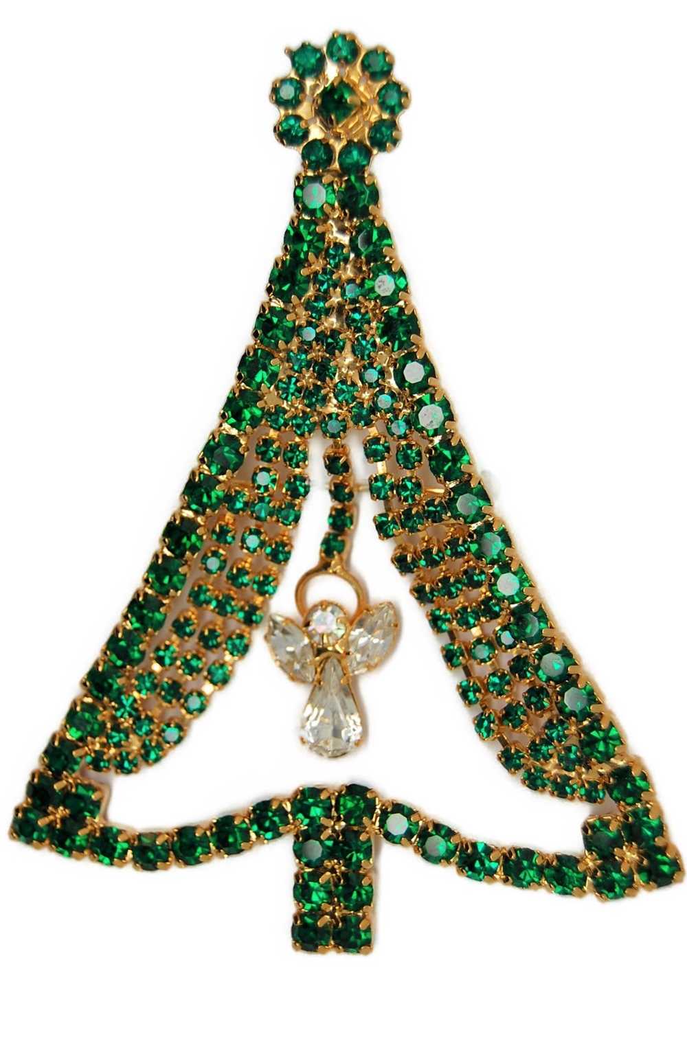 Swarovski Christmas Angel Emerald Swag Tree Vintage F… Gem