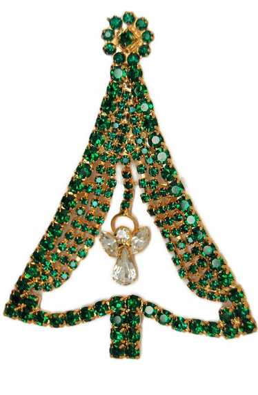 Swarovski Christmas Angel Emerald Swag Tree Vintag