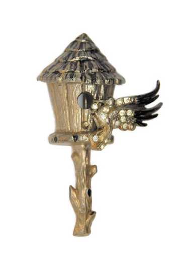 Block Apparel Bird House Vintage Figural Pin Brooc