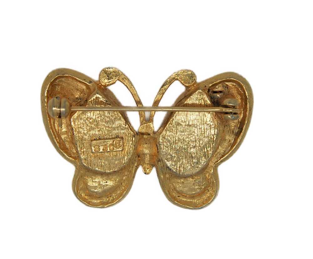 St John Enamel Butterfly Vintage Figural Pin Broo… - image 2