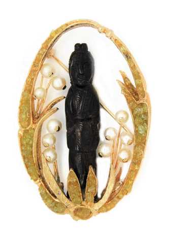 Swoboda Temple Empress Goddess Peridot Stone Vint… - image 1