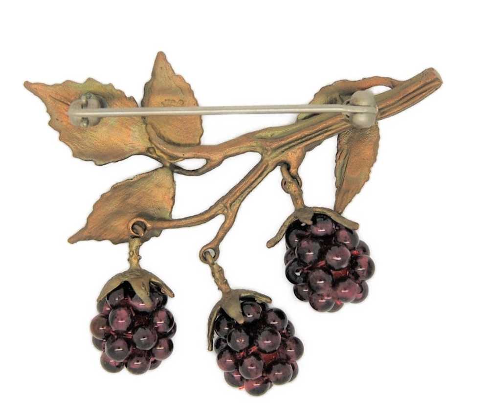 Michael Michaud Glass Bead Grapes Bronze Leaf Vin… - image 2