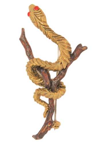 Cadoro Snake Serpent Branch Vintage Figural Pin Br
