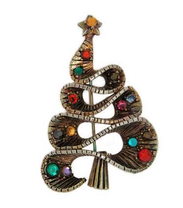 Hollycraft Spiral Ribbon Christmas Tree Vintage Fi