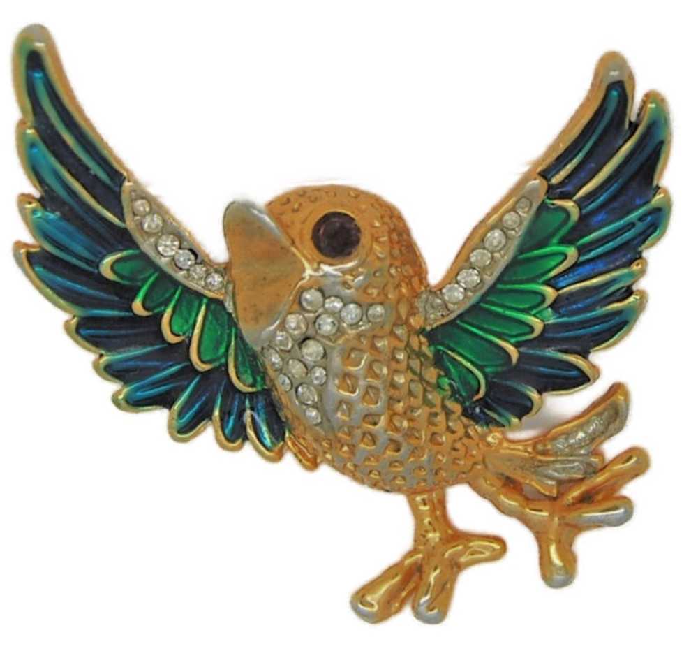 Sphinx Enamel Cheeping Bird Vintage Figural Costu… - image 2
