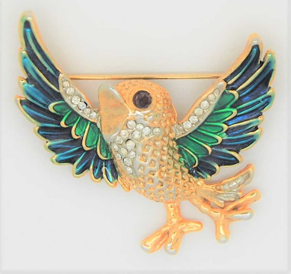 Sphinx Enamel Cheeping Bird Vintage Figural Costu… - image 3