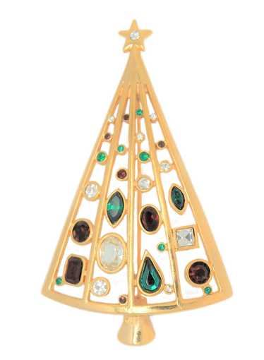 LIA Rhinestone Garland Christmas Tree Vintage Figu