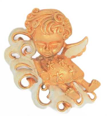 Corel Angel Cloud 9 Vintage Costume Figural Pin B… - image 1