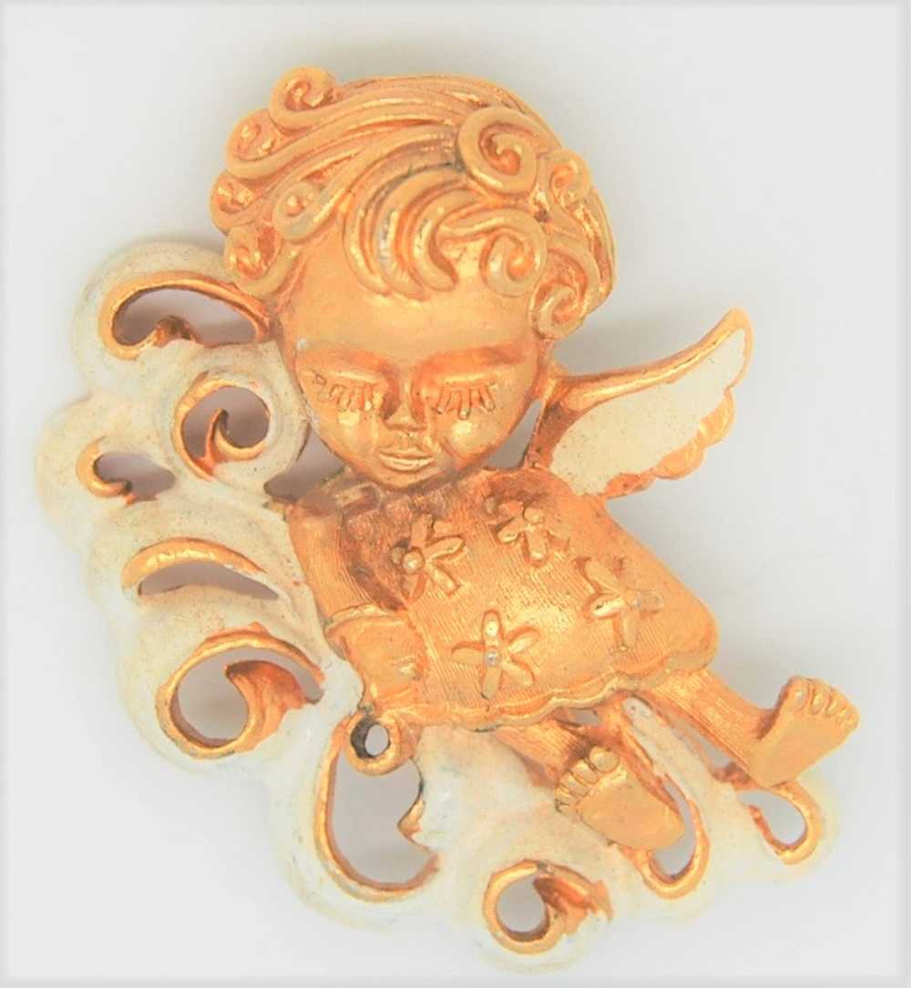 Corel Angel Cloud 9 Vintage Costume Figural Pin B… - image 2