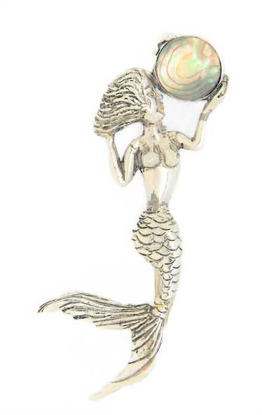 Cassini Cyvra Mother of Pearl Rhodium Mermaid Vin… - image 1