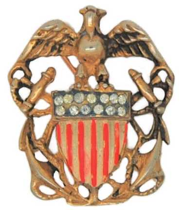 Reja Patriotic Eagle USA Sterling Vermeil Shield V