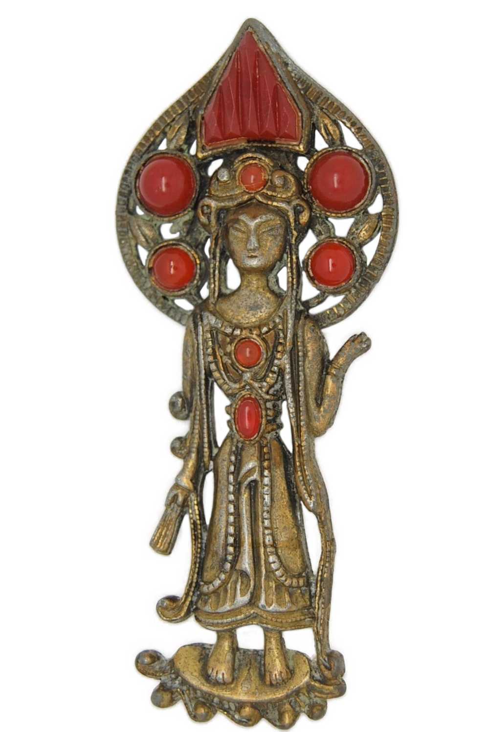 Carnelian Temple Goddess Vintage Figural Costume … - image 1