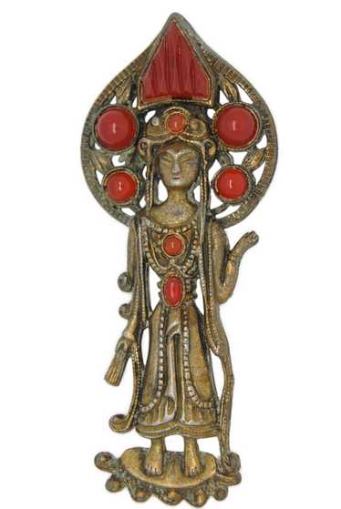 Carnelian Temple Goddess Vintage Figural Costume P