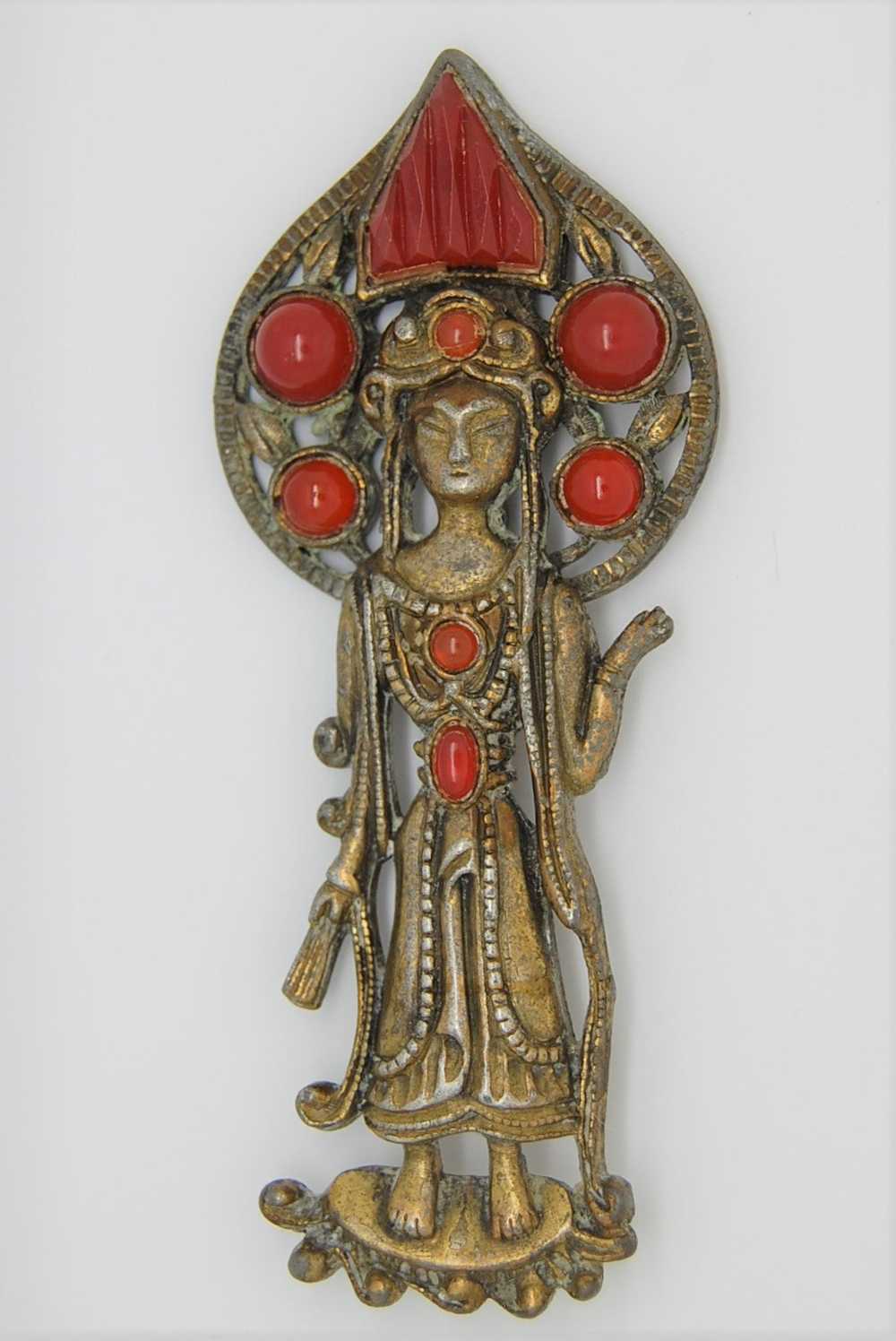 Carnelian Temple Goddess Vintage Figural Costume … - image 2