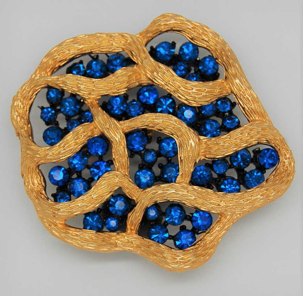 Vendome Sapphire Blue & Gold Plate Sealife Vintag… - image 3