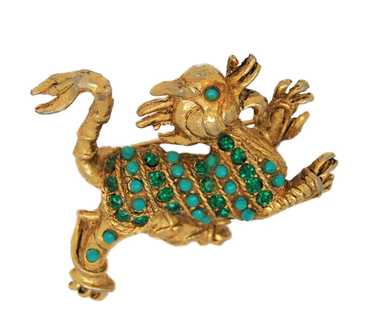Vintage lion brooch made - Gem Vintage lion brooch made - Gem