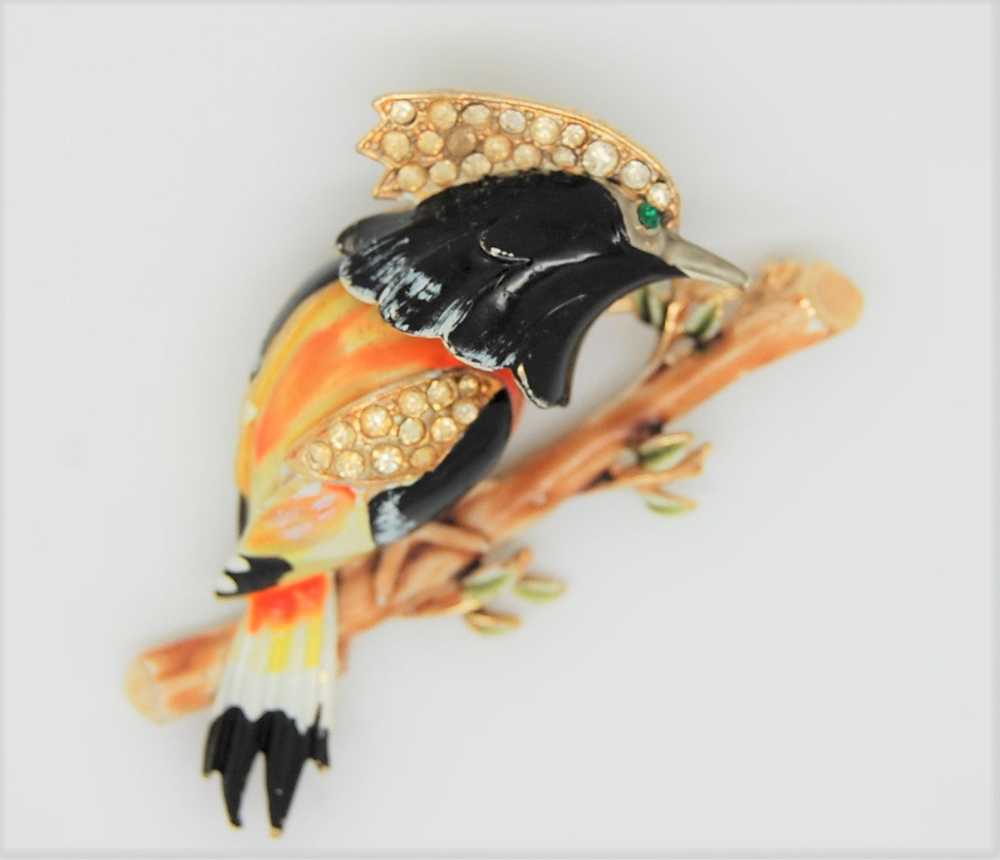 Corocraft Woodpecker Enamel Trembler Vintage Cost… - image 2