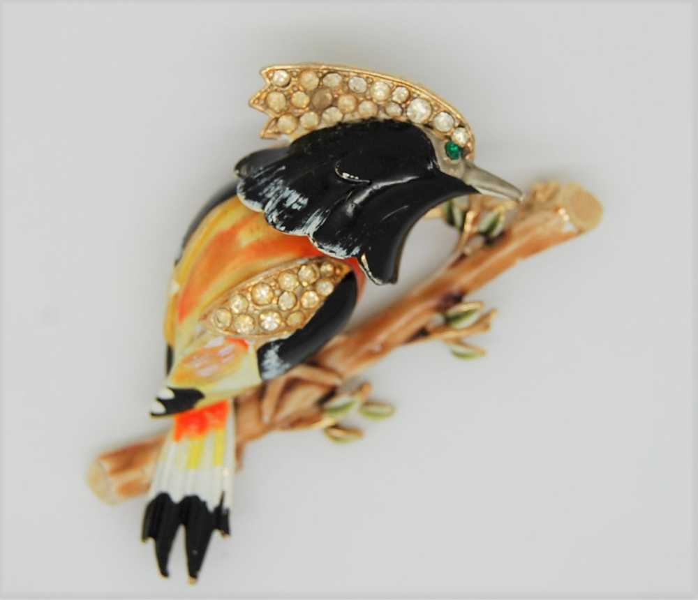 Corocraft Woodpecker Enamel Trembler Vintage Cost… - image 3